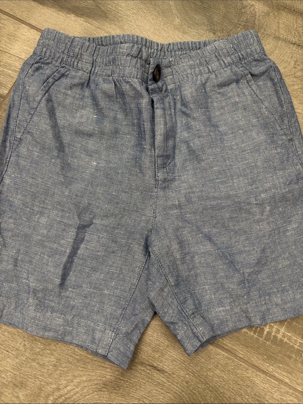 Boys Janie and Jack Casual Elastic-Waist Linen-Blend Shorts - Blue- size 5